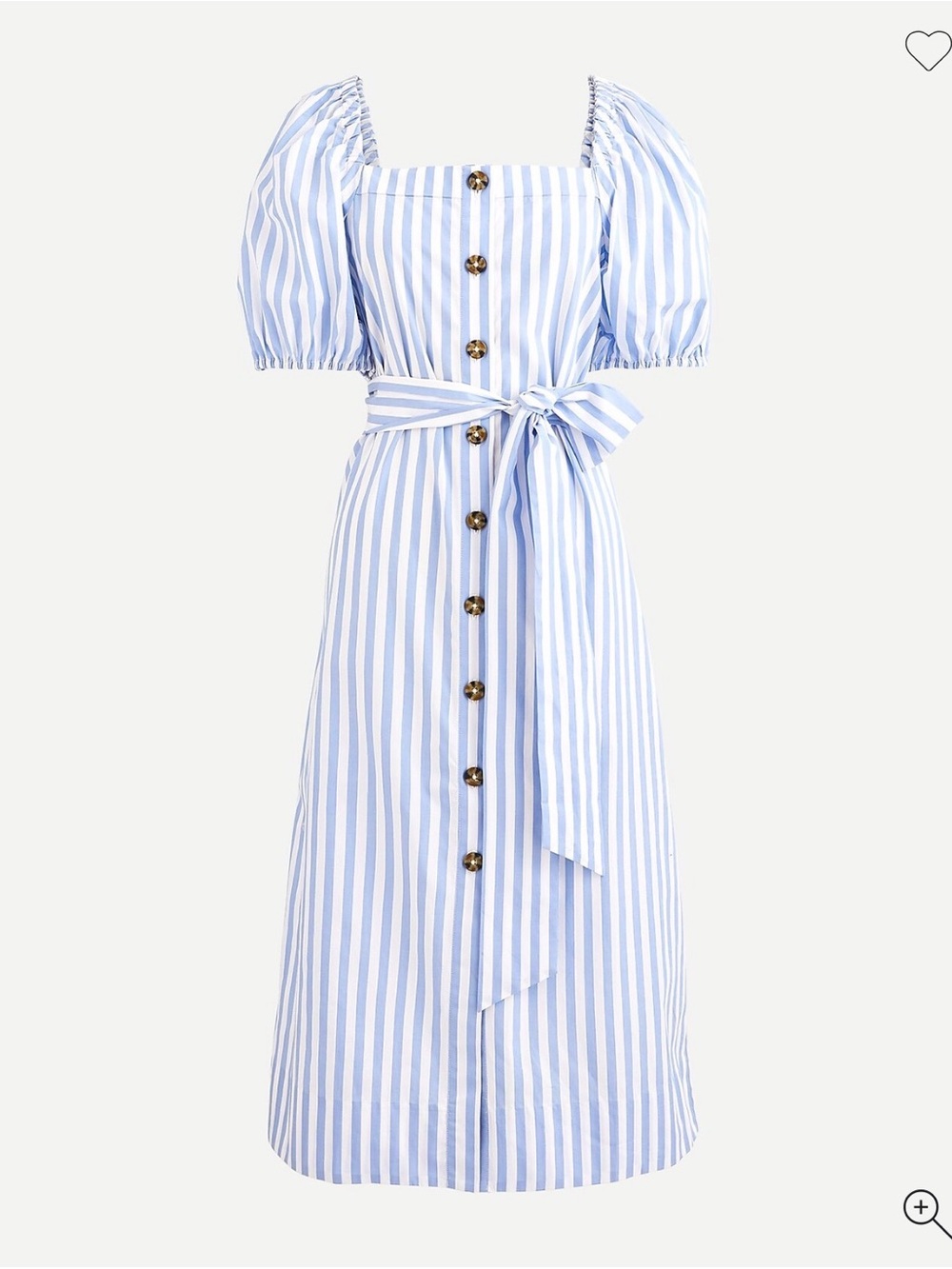 J. Crew Light Blue and White Striped Cottage Dress